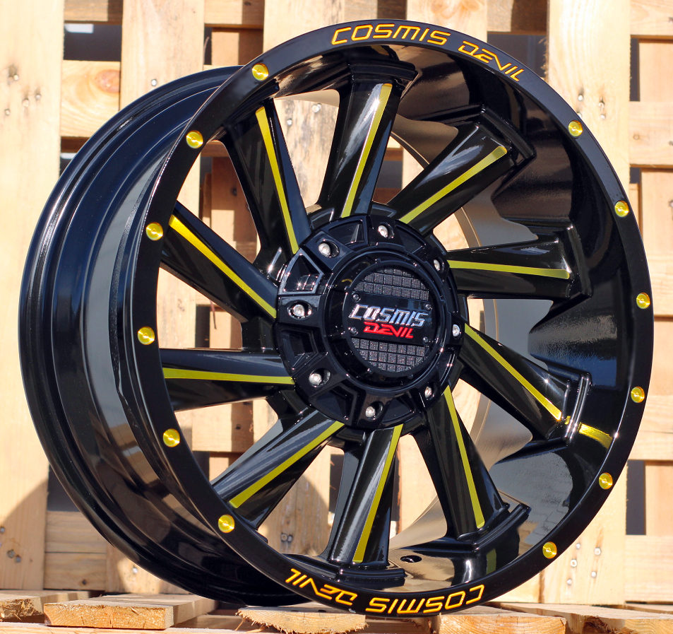 4x4 B1323 Black Polished Gold Milling