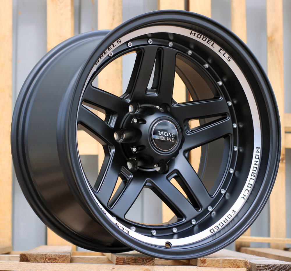 4x4 BK936 Black Half Matte+Polished Lip