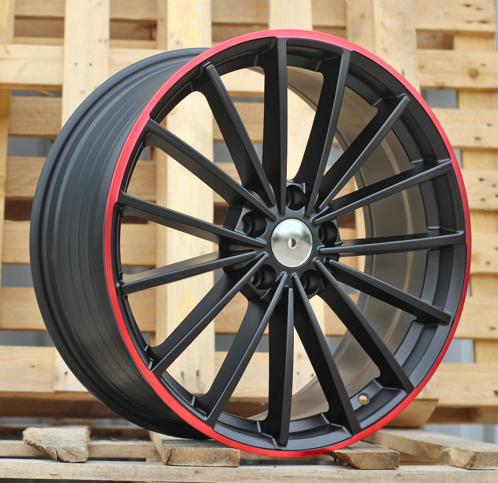 VW I0383 Black Half Matte+Red Lip